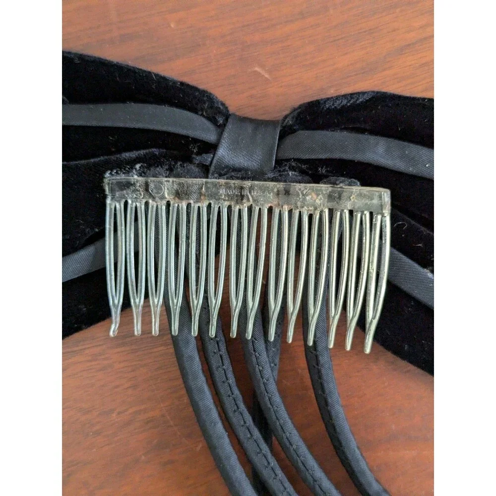 Vintage Hair Bows Combs Velvet Satin Italy Korea 80s Preppy Coquette Lot of 4